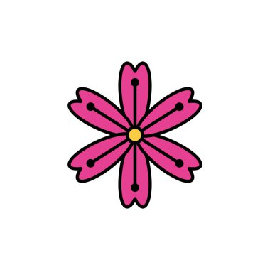 Ayrı çiçek ikonu dolgu tasarımı