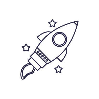 roket fırlatıcı evren çizgi simgesi