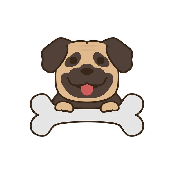 Pegajoso perro de peluche lleno de icono de estilo hueso. — Vector de stock