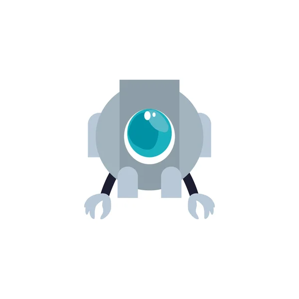 Robot with two hands flat style icon — Wektor stockowy