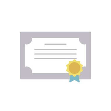 okul sertifikası düz biçim simgesi