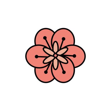Ayrı çiçek ikonu dolgu tasarımı