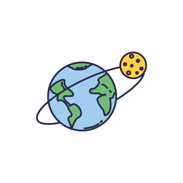 PlanÃ ¨ te du monde avec remplissage de lune — Image vectorielle