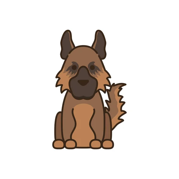 Schattig hondje Duitse herder vullen stijl pictogram — Stockvector