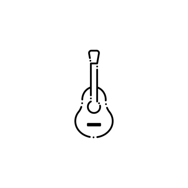 Design de linha de instrumento de guitarra isolado — Vetor de Stock