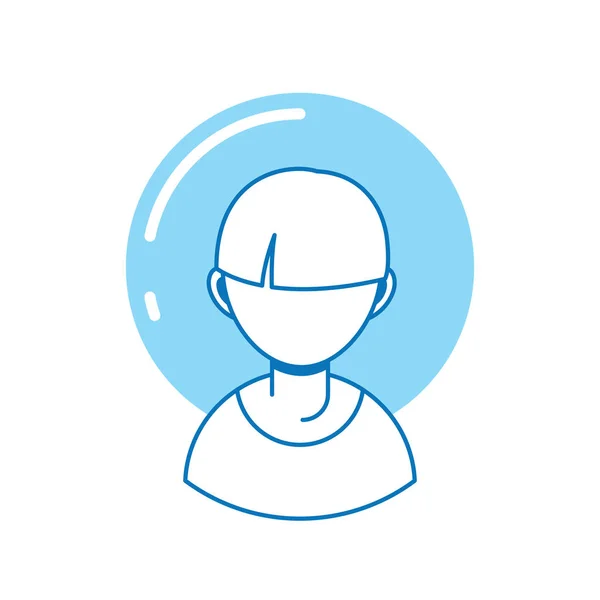 Young guy avatar , person line fill — Stockvektor