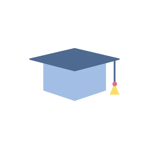 Graduation hat school education learning flat style — Archivo Imágenes Vectoriales