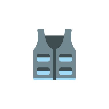 İzole edilmiş balıkçı ceketi ikonu düz tasarım