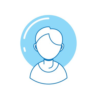 young guy avatar , person line fill