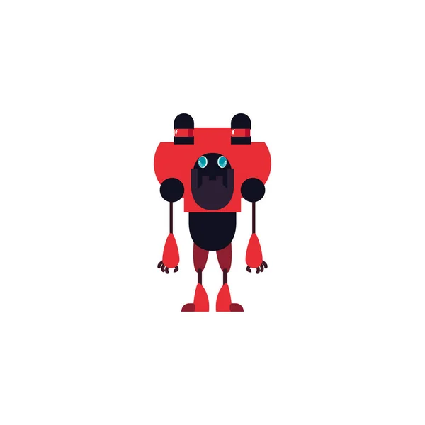 Humanoid robot flat style icon — Stock Vector