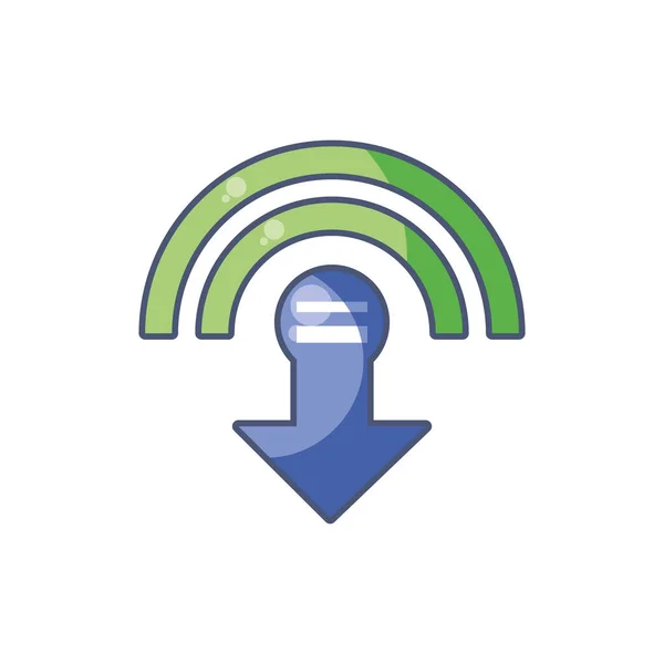 Un icono de descarga digital llena el diseño — Vector de stock