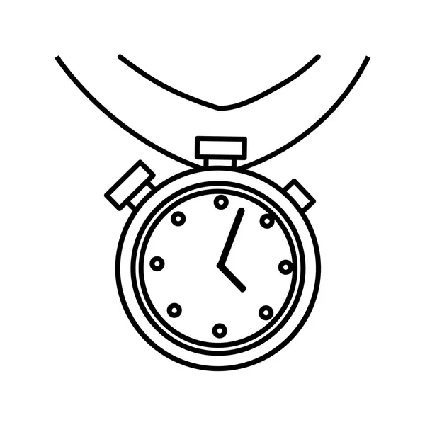 Sport chronometer lijn stijl pictogram — Stockvector