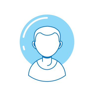young guy avatar , person line fill