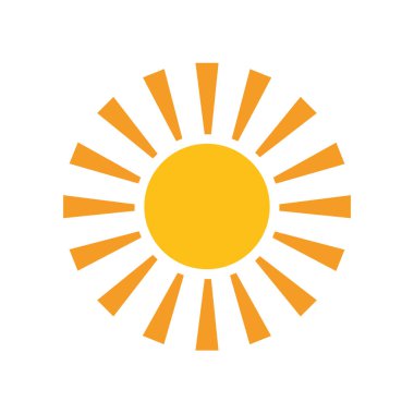 güneş sıcak düz biçim simgesi