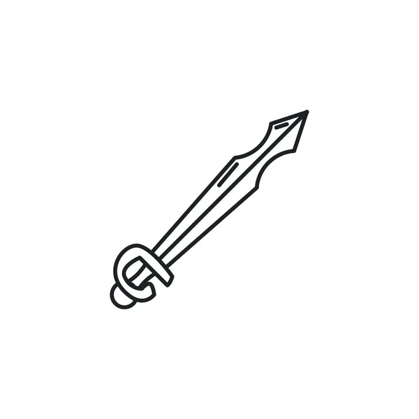 Ortaçağ kılıç düz biçim simgesi — Stok Vektör