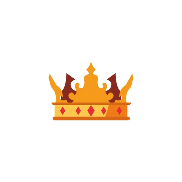 Crown royalty cross antique medieval flat design — Vector de stock