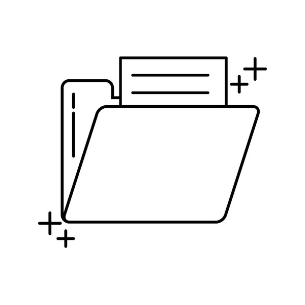 Folder plik biuro linia ikona styl — Wektor stockowy