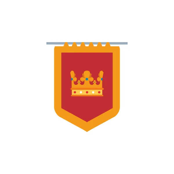 挂纹章护盾中世纪平面 — 图库矢量图片