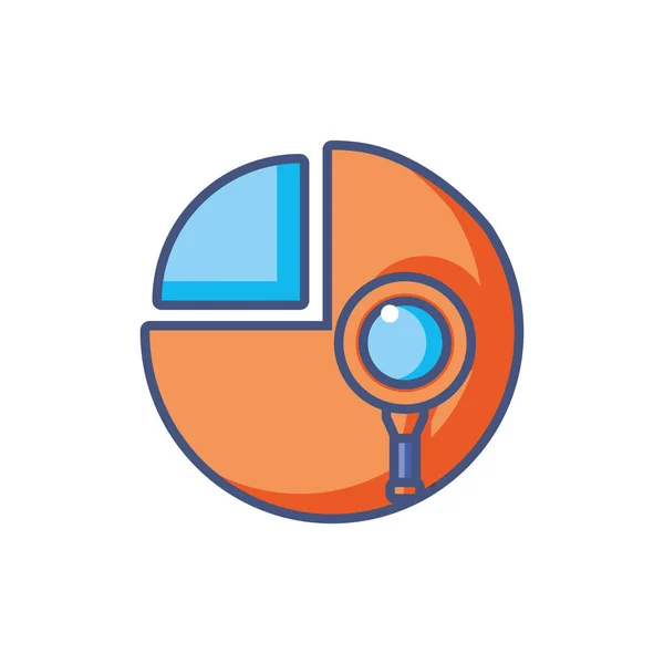Analys diagram statistik forskning fylla stil ikon — Stock vektor