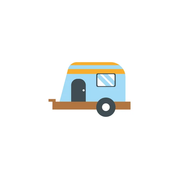 İzole edilmiş kamp kamyonu simgesi düz tasarım — Stok Vektör