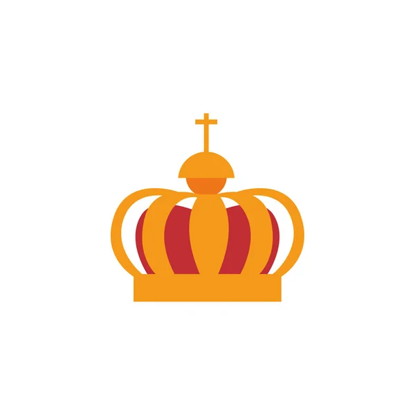 Crown royalty cross antique medieval flat design — Wektor stockowy