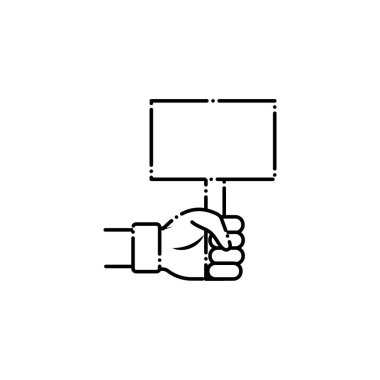 Pankart ile el protesto oy çizgisi biçimi simgesi