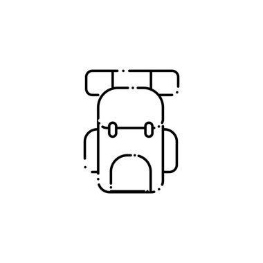 İzole edilmiş kamp çantası simgesi çizgisi tasarımı