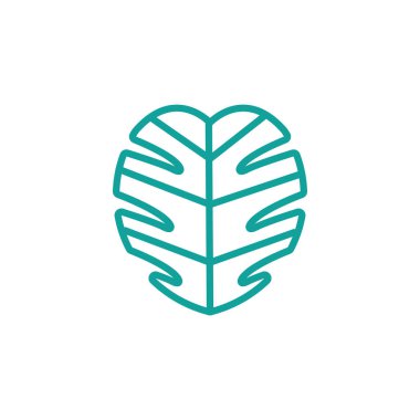 Yaprak yaprağı simgesi çizgisi yeşil