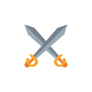 Çapraz kılıçlar antik ortaçağ düz tasarımı