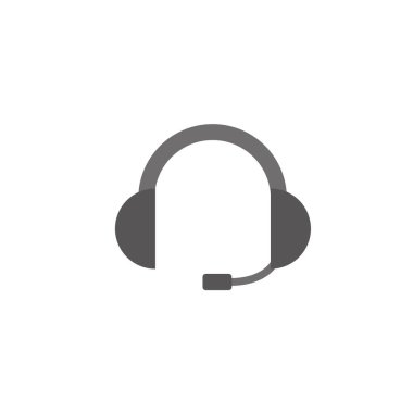 Digital headphones icon flat design