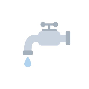 İzole su musluk simgesi düz tasarım