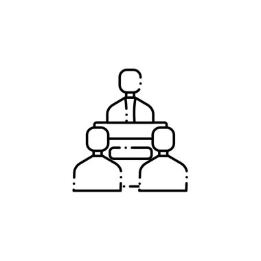 Konuşma podyumu oy çizgisi biçimindeki insanlar