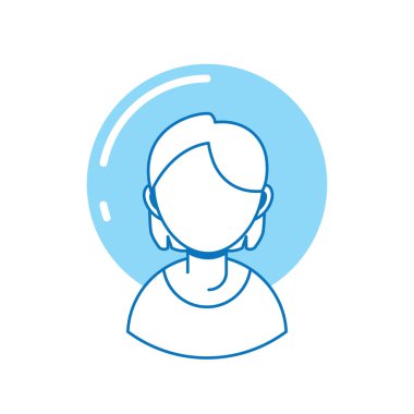 young guy avatar , person line fill