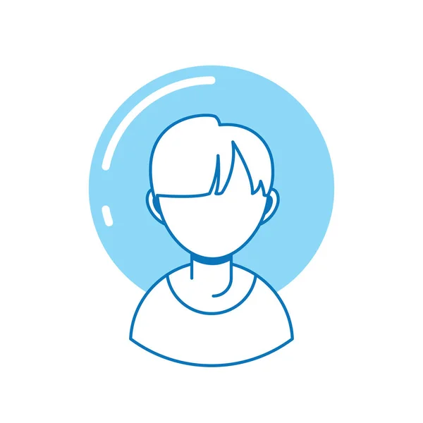Young guy avatar , person line fill — Stockvector