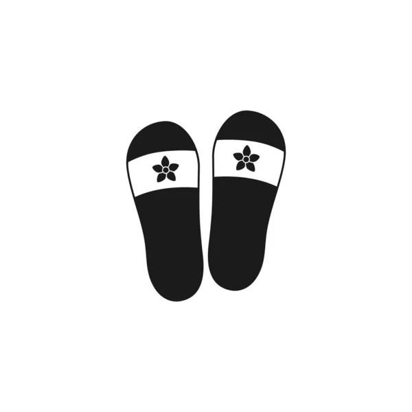 Flip flops de style silhouette spa icône — Image vectorielle