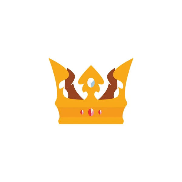 Gold crown antique medieval flat design — Wektor stockowy