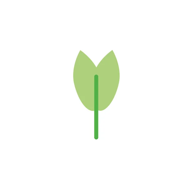 葉の自然葉のアイコンフラット — ストックベクタ