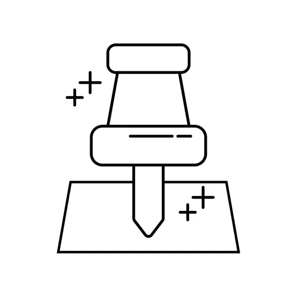 Push pin element office line icon style — стоковый вектор