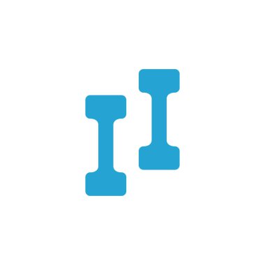 Isolated gym weights flat design