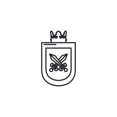 Ortaçağ kalkanı ve düz simge.