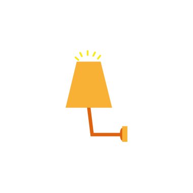 yellow wall lamp energy electricity light flat icon