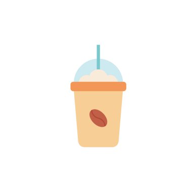 Isolated iced coffee mug icon flat design