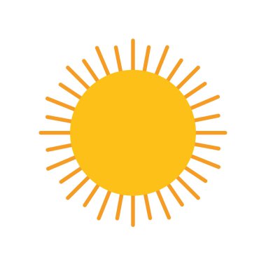 güneş sıcak düz biçim simgesi