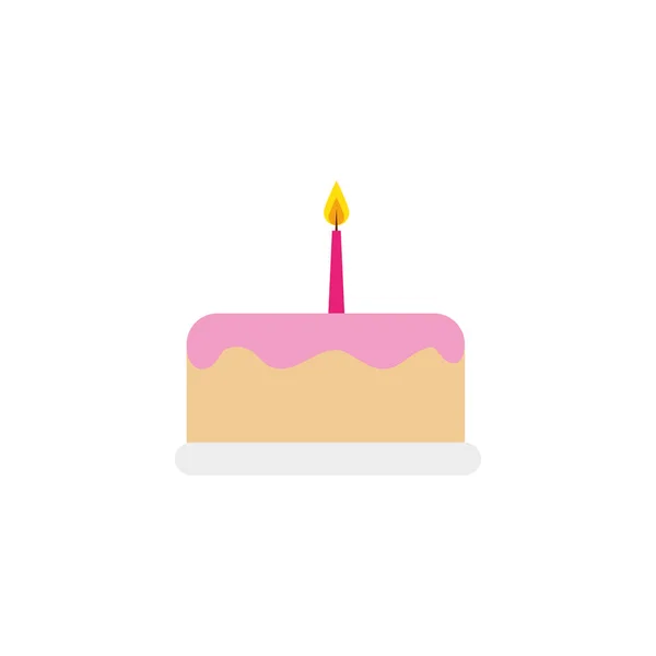Delicious cake birthday detailed style icon — Vetor de Stock