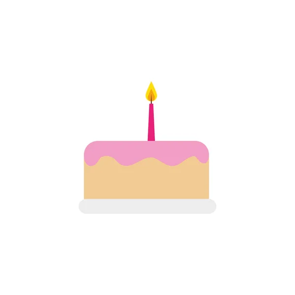 Delicious cake birthday detailed style icon — Stockvector