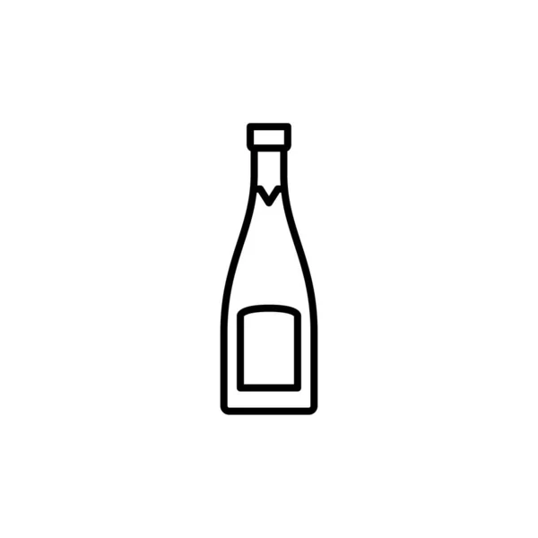 Champagnerflasche Linie Stil-Ikone — Stockvektor