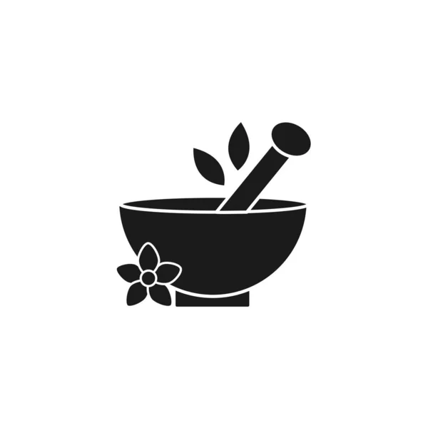 Bowl with grinder spa silhouette style icon — Vettoriale Stock