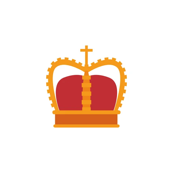 Crown royalty cross antique medieval flat design — Vector de stock