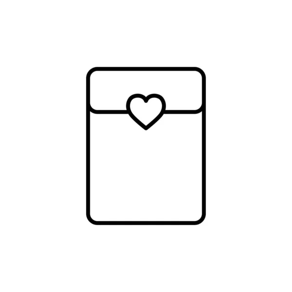 Envelope with heart line style — стоковый вектор