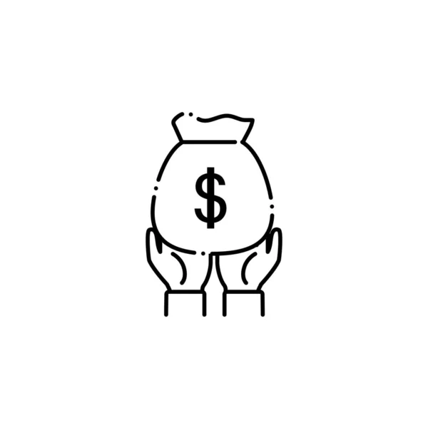 Vote money bag line style icon — Wektor stockowy